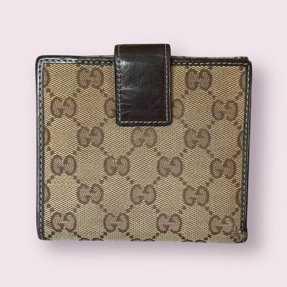 Authentic Gucci Lovely Heart GG Canvas French Flap Wallet - Picture 3 of 9